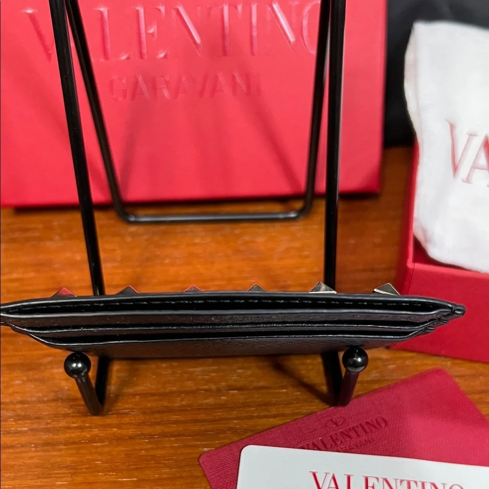 Valentino Garavani Black Wallet with Gold Studs - Picture 6 of 6